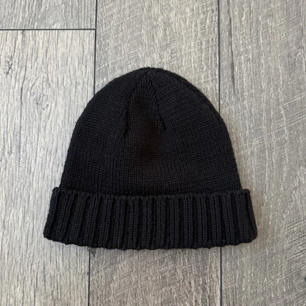 Y2K Illest Beanie Hat Black Knit Cuffed Logo Patch Streetwear Skull Cap Adult OS